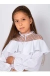 Блузка школьная нарядная белая 0202 (белый)