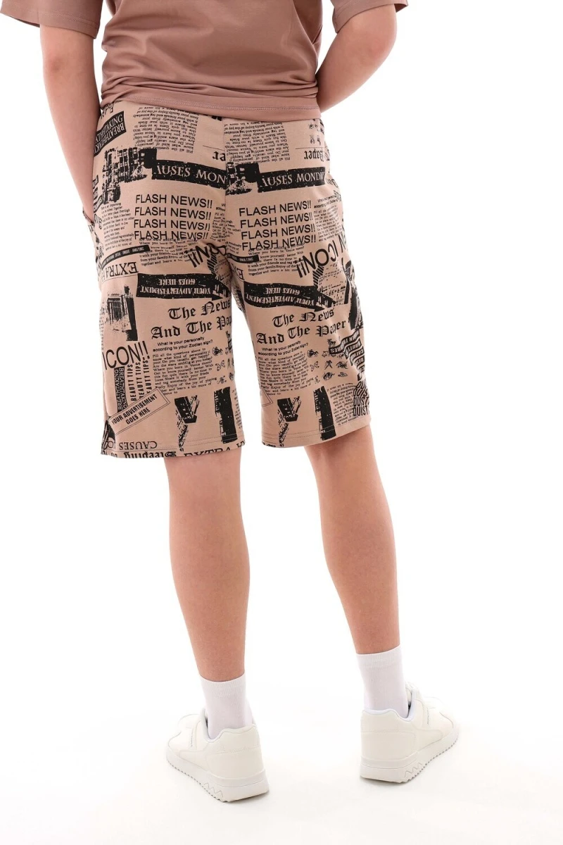 Шорты 1578 (бежевый с черным)