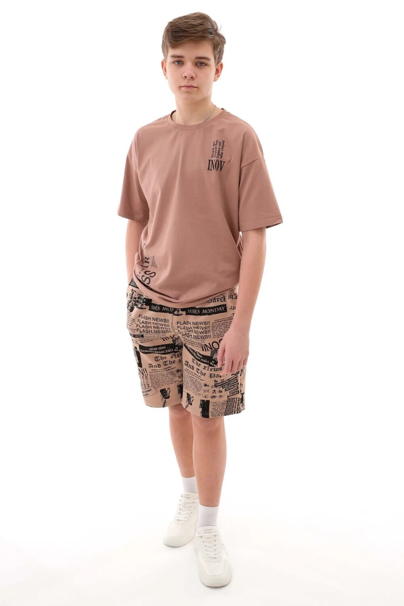 Шорты 1578 (бежевый с черным)