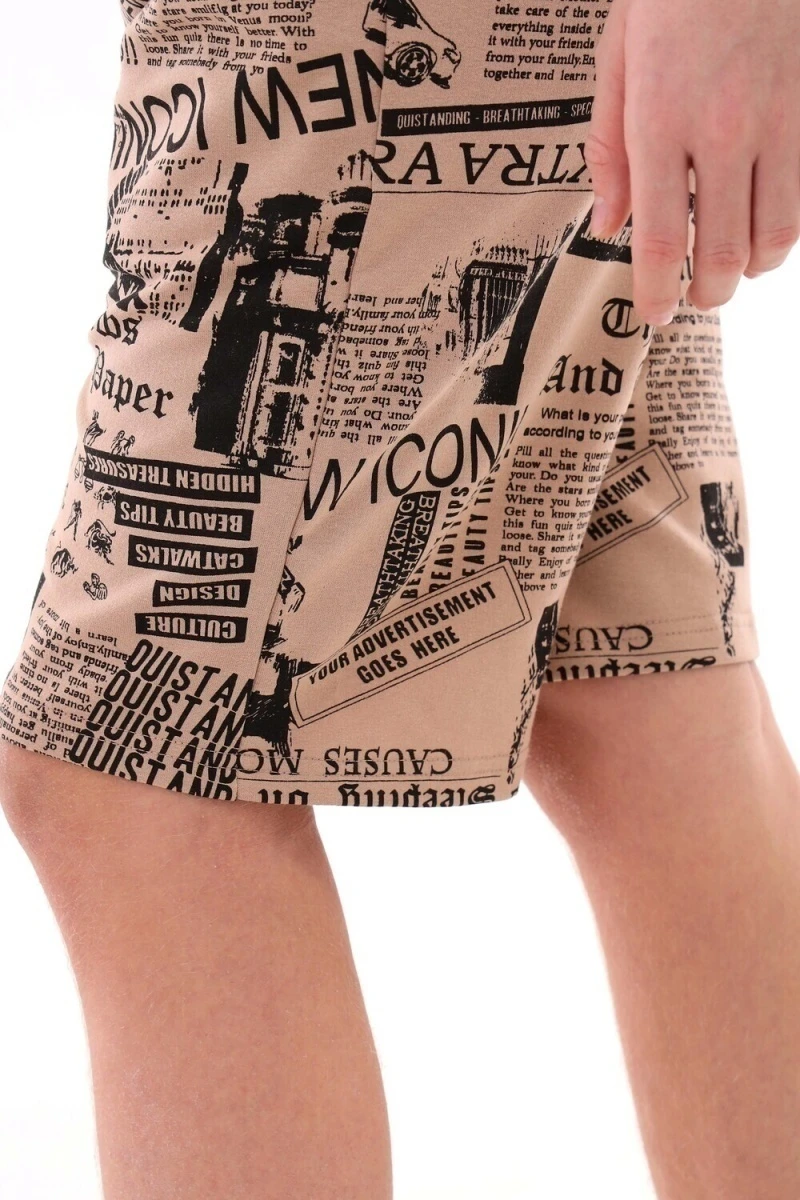 Шорты 1578 (бежевый с черным)