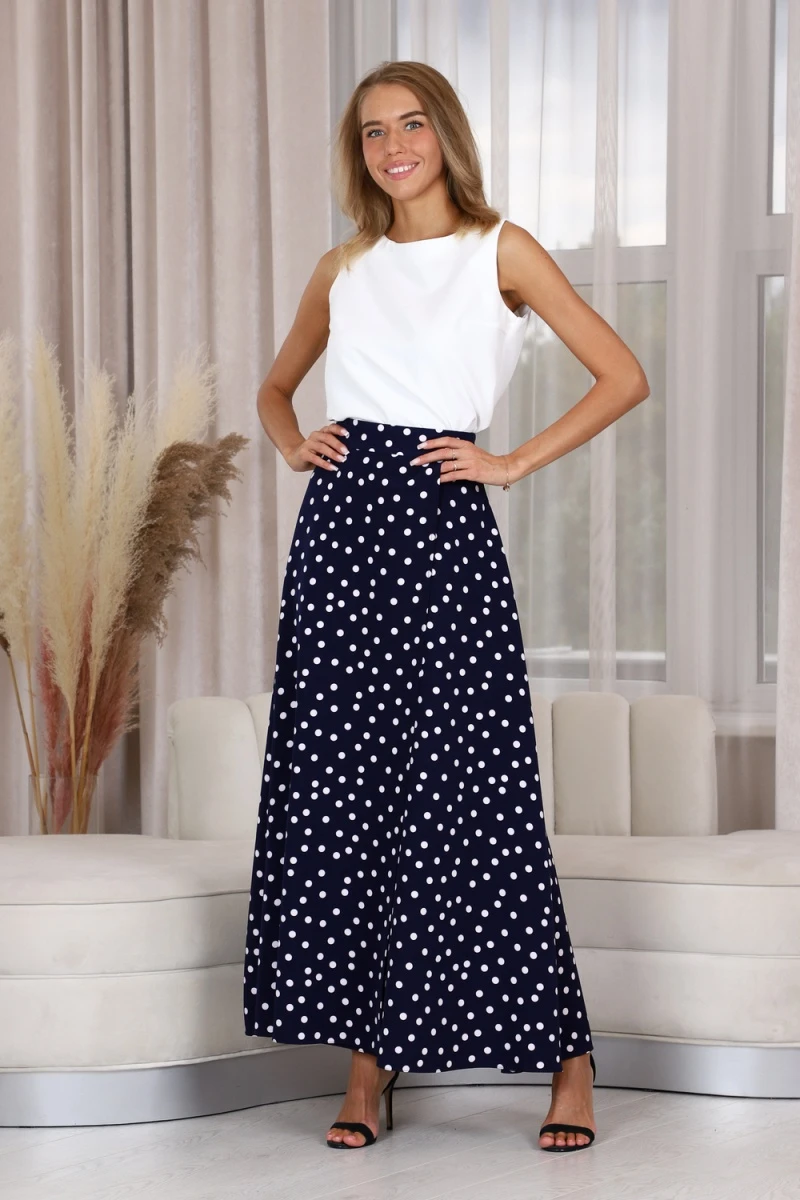 Юбка Ю030 (синий, белый)