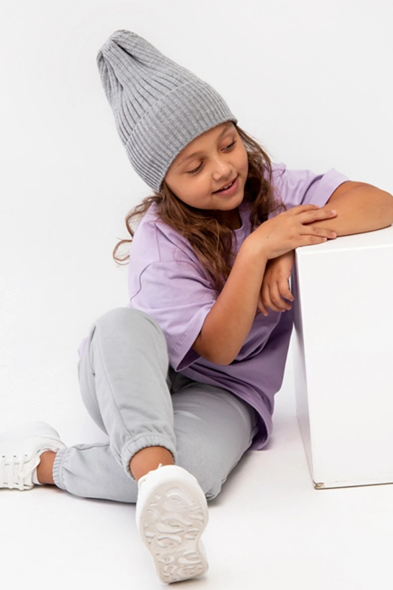 Детская шапка Бини (меланж)