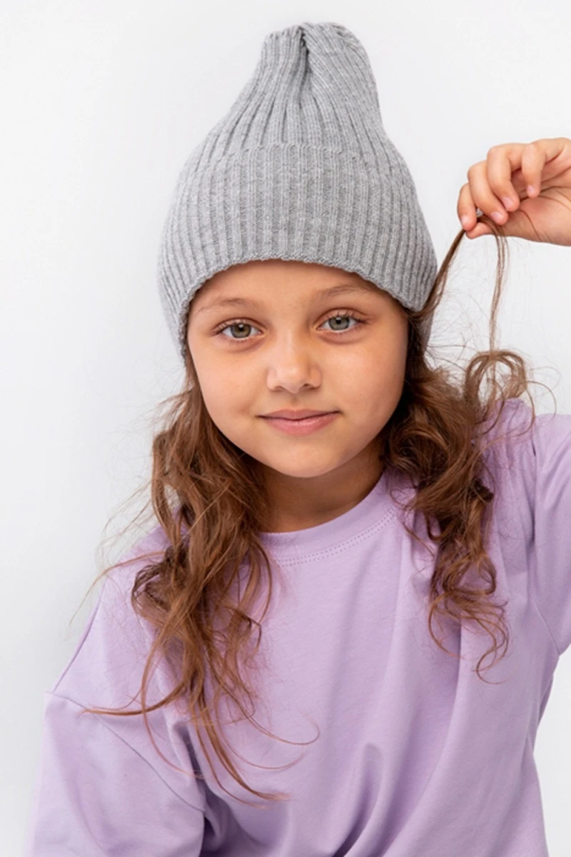 Детская шапка Бини (меланж)