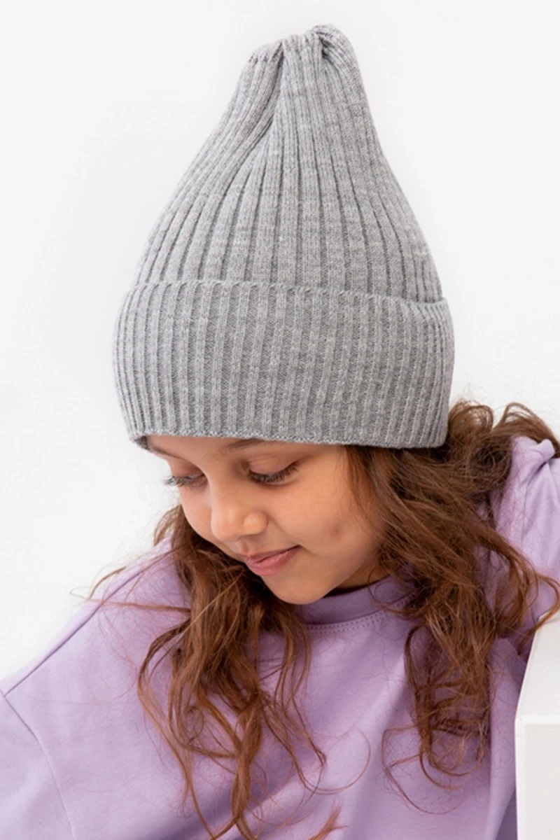 Детская шапка Бини (меланж)