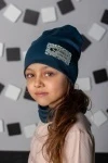 Комплект шапка и шарф FLT Стразы (океан)