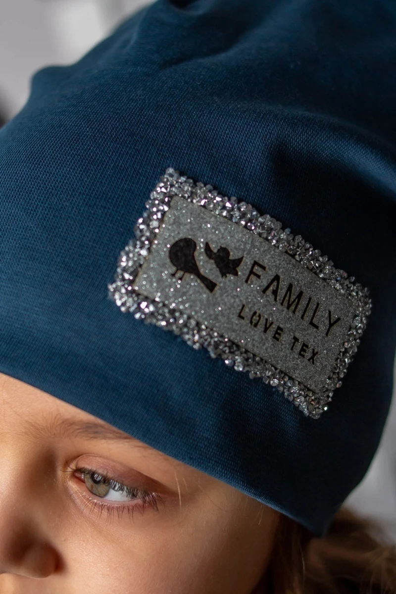 Комплект шапка и шарф FLT Стразы (океан)