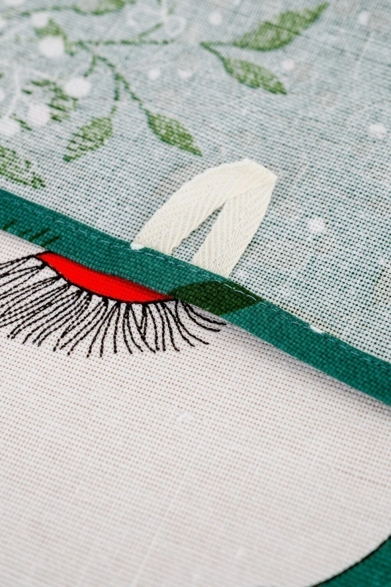 Полотенце с гусями Почудим (белый+зеленый)