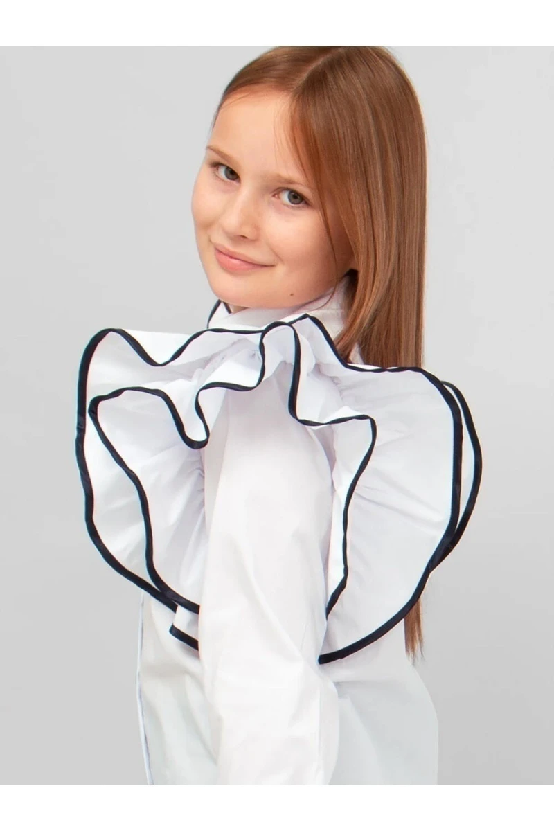 Блузка SP021 (бело-синий)