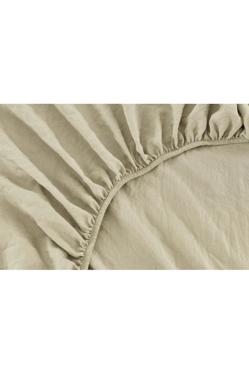 Простыня на резинке, с высотой борта 25 см boiled cotton - Вареный (стираный) хлопок» (дымчатый)