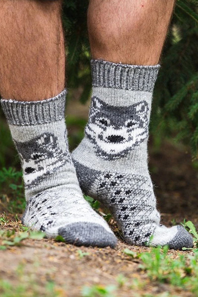 Носки шерстяные Волк (серый)