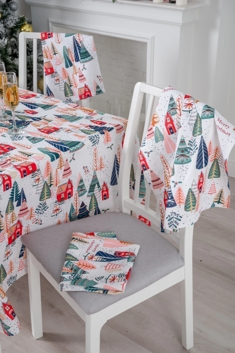 Скатерть Merry Christmas (белый)