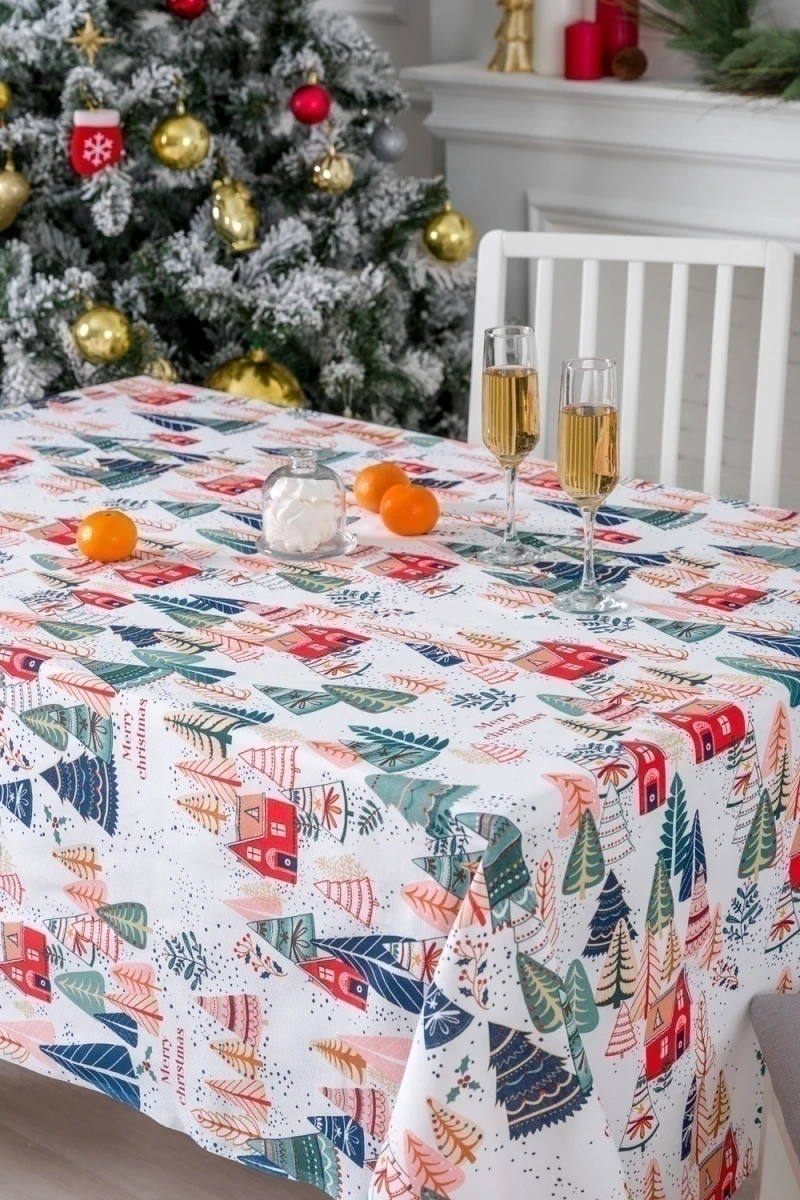 Скатерть Merry Christmas (белый)