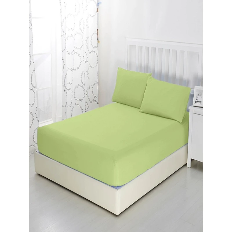 Простыня трикотажная на резинке (салатовый)