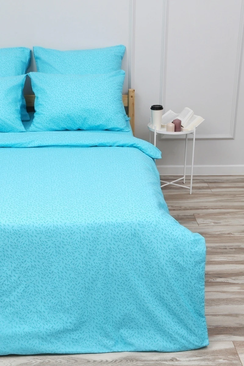 Простыня на резинке поплин Винтаж-компаньон (бирюзовый)