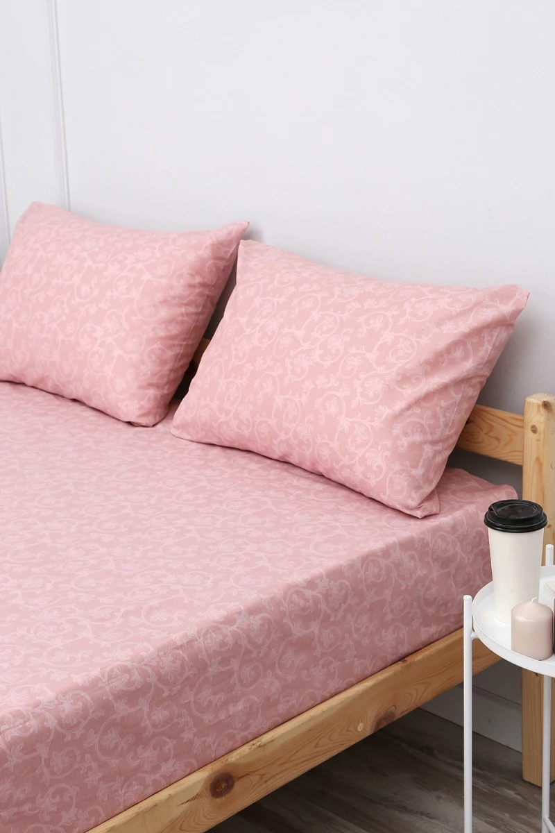 Простыня на резинке поплин Вероника-компаньон (пыльная роза)