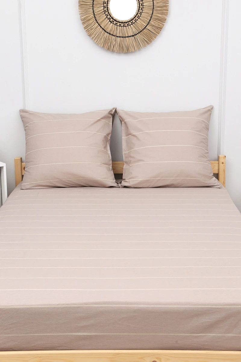 Простыня на резинке поплин Кристи-компаньон (какао)