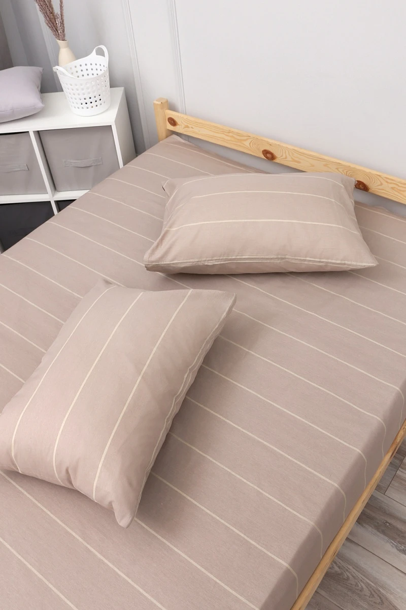 Простыня на резинке поплин Кристи-компаньон (какао)