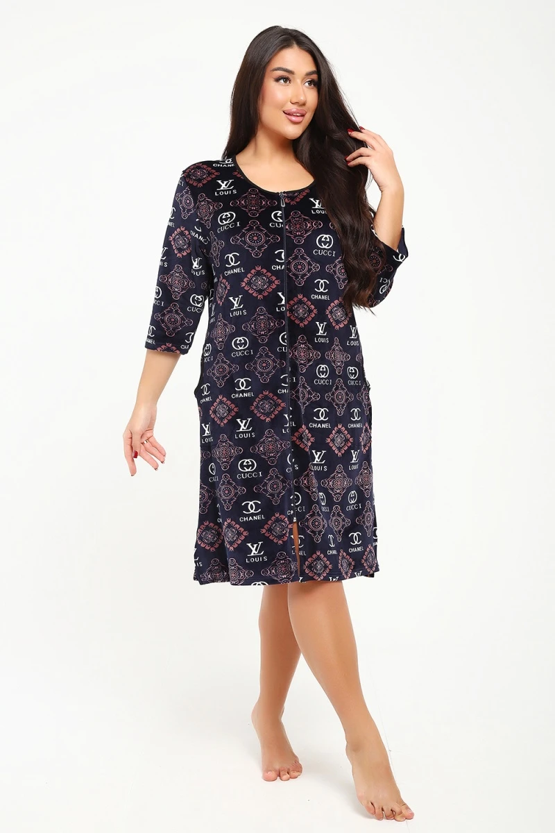 Халат 043 (темно-синий)