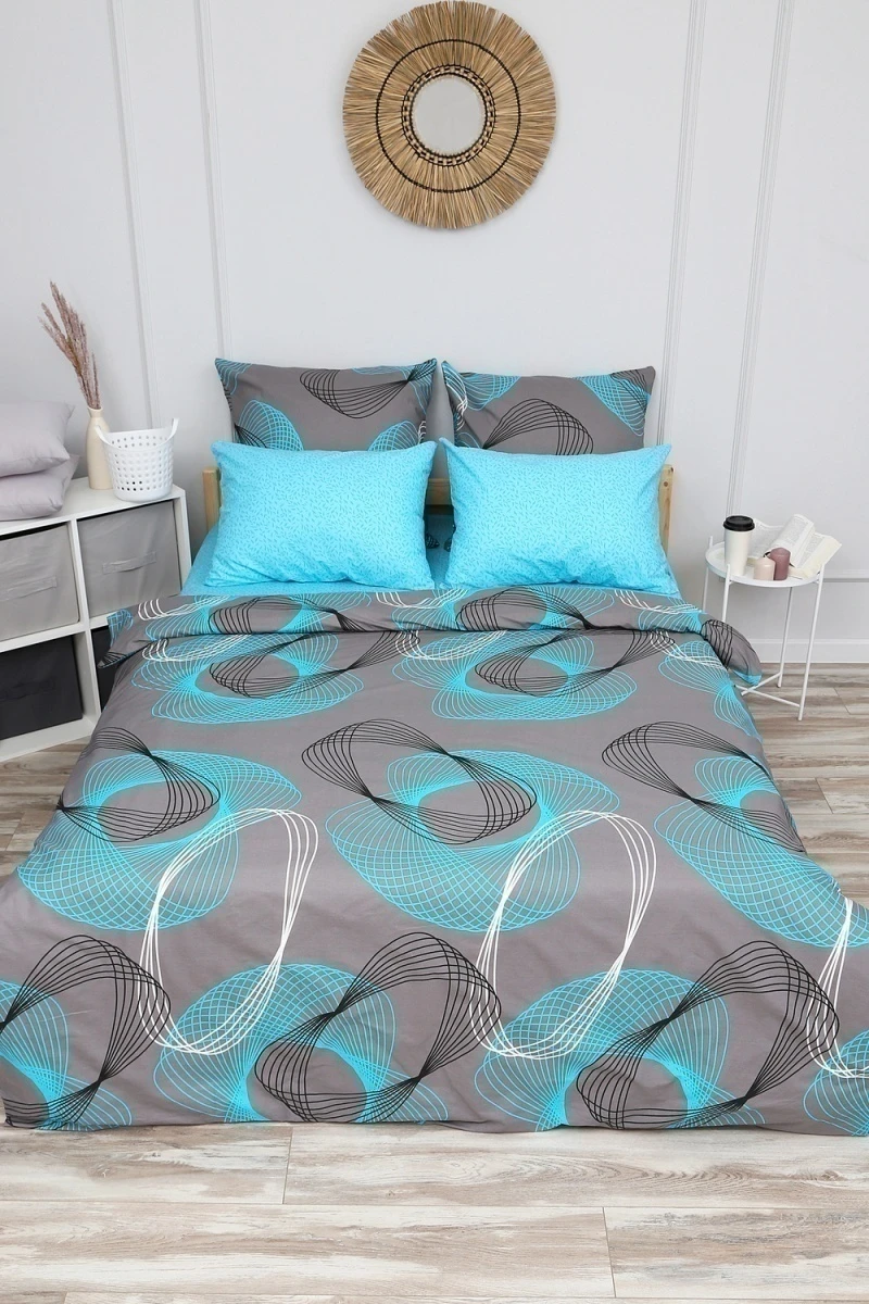 Наволочка поплин Винтаж-компаньон (бирюзовый)