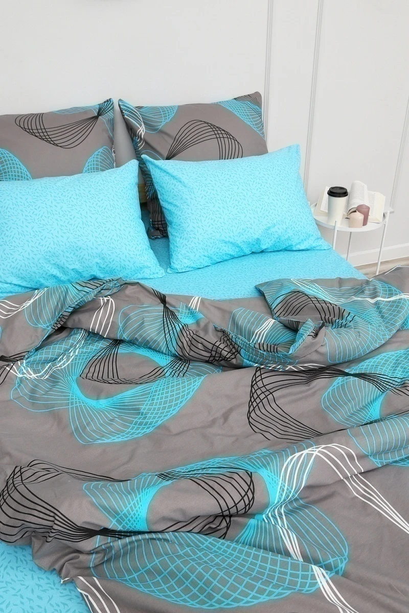 Наволочка поплин Винтаж-компаньон (бирюзовый)