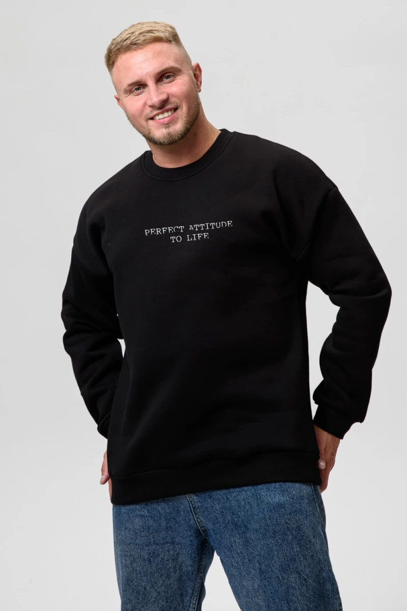 Свитшот 8522 оверсайз (черный+Отношение)