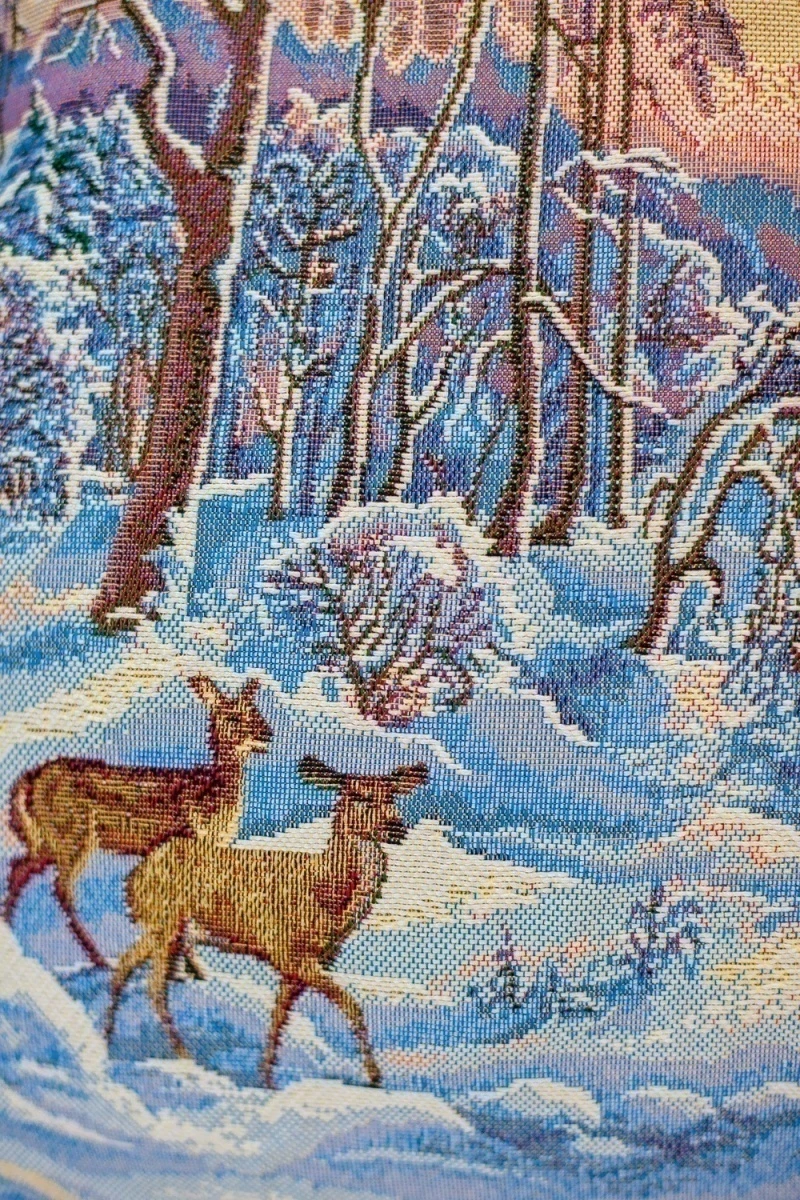 Наволочка декоративная 50х50 Олени (голубой)