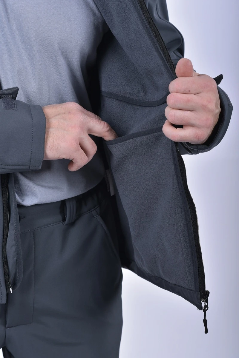 Костюм с брюками охотничий рыболовный на молнии (серый)