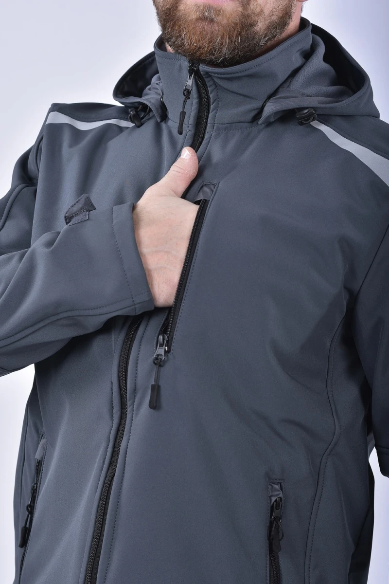 Костюм с брюками охотничий рыболовный на молнии (серый)