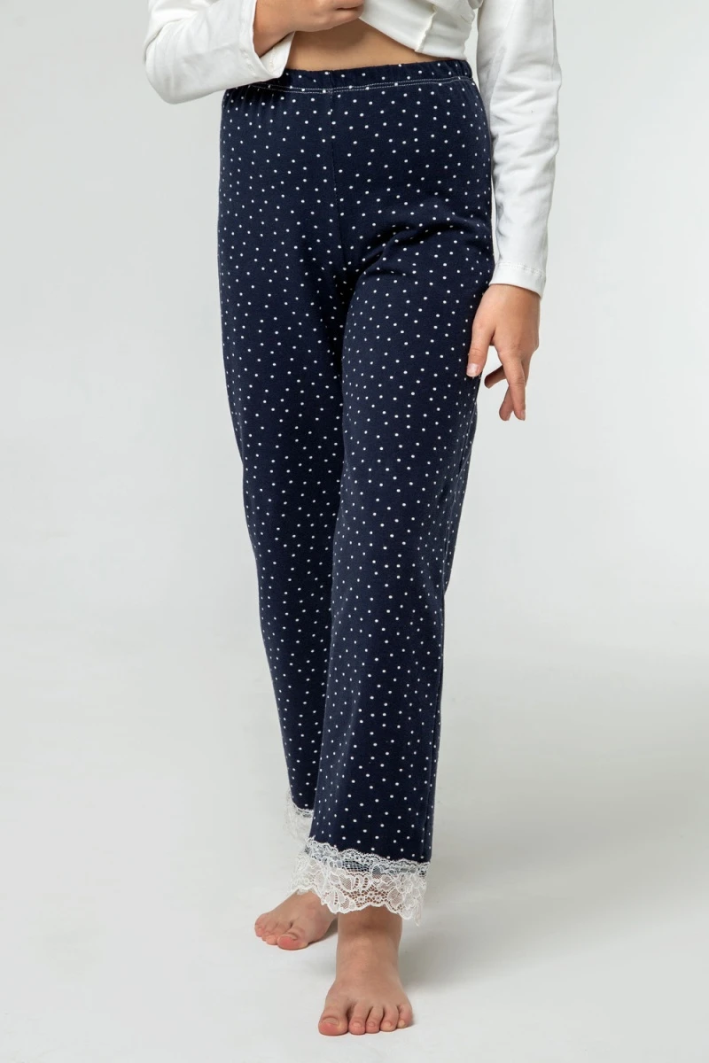 Костюм с брюками 25-02 (белый/синий)