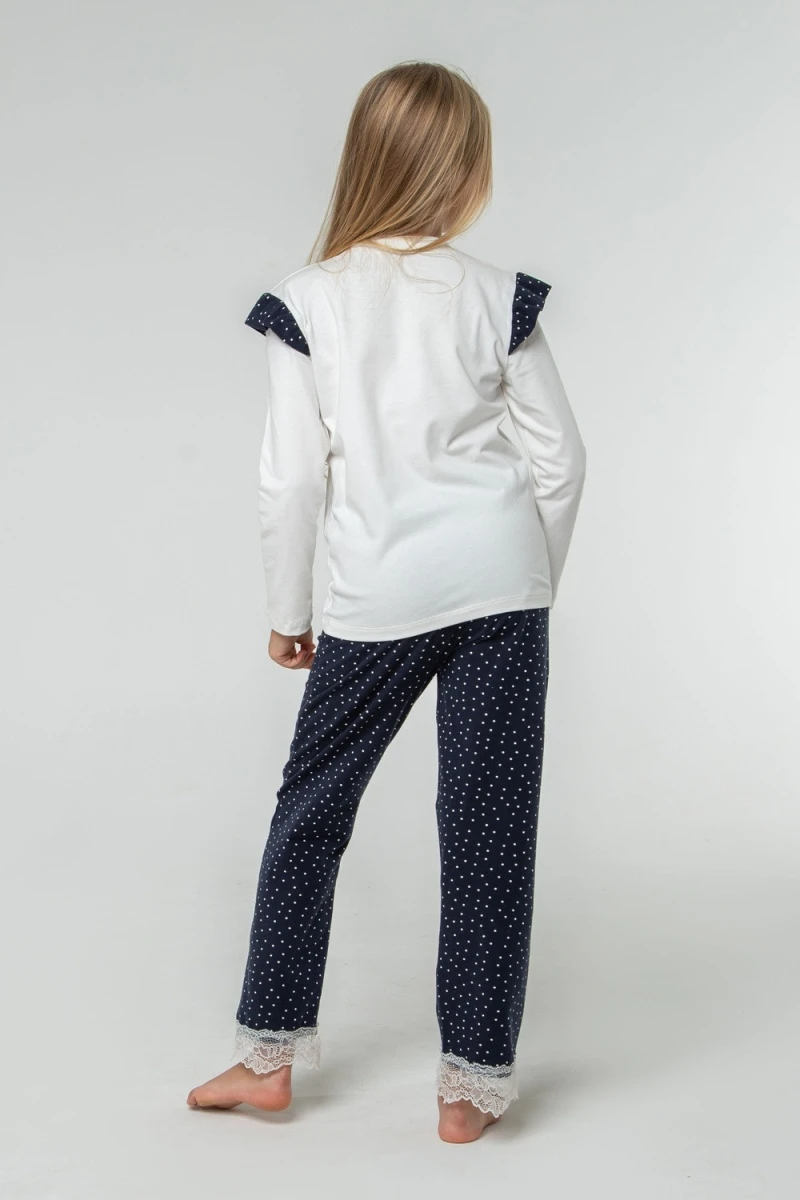 Костюм с брюками 25-02 (белый/синий)