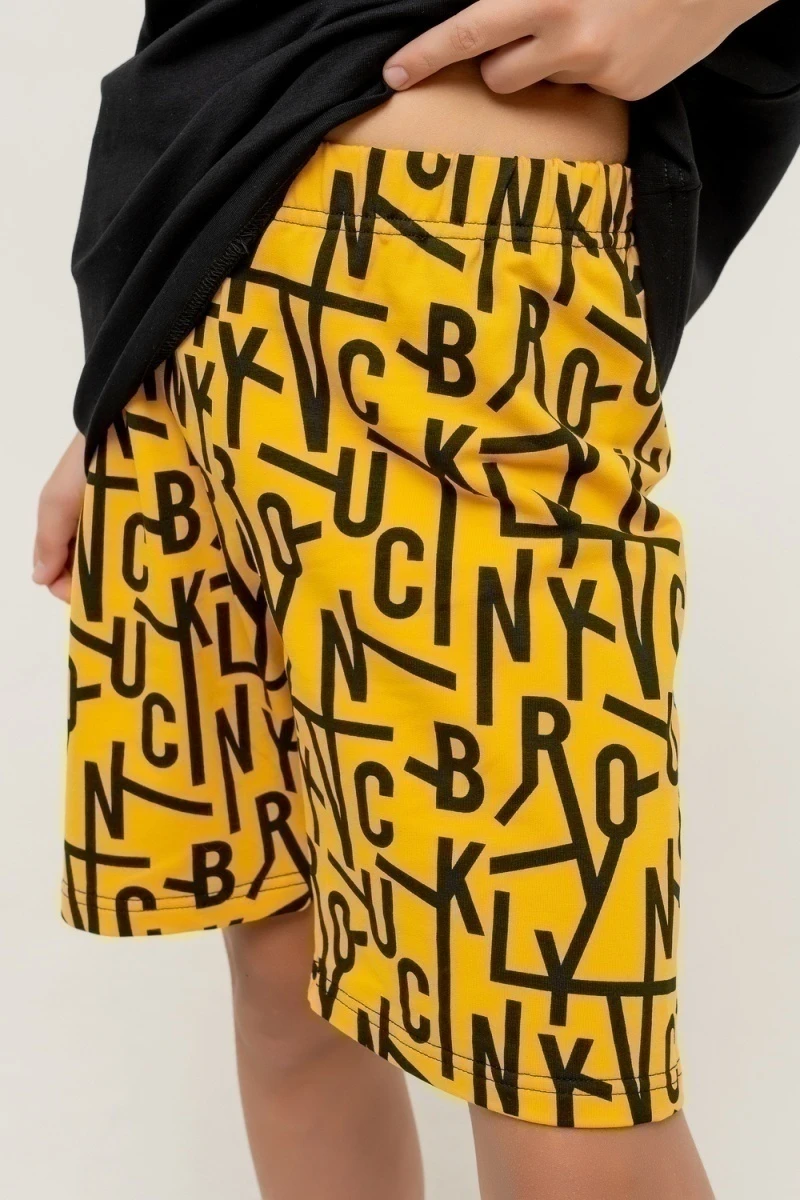 Детский костюм с шортами ДП/бруклин (бруклин/желтый/черный)