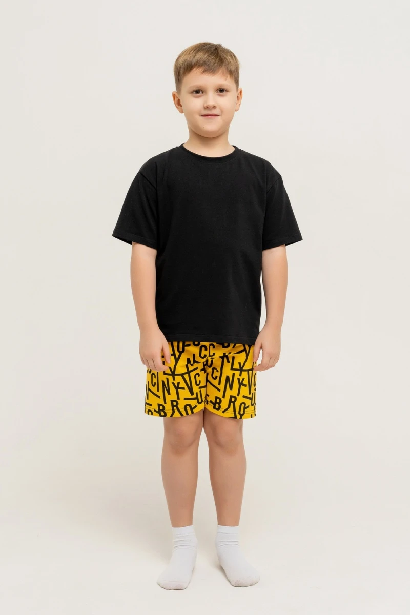Детский костюм с шортами ДП/бруклин (бруклин/желтый/черный)