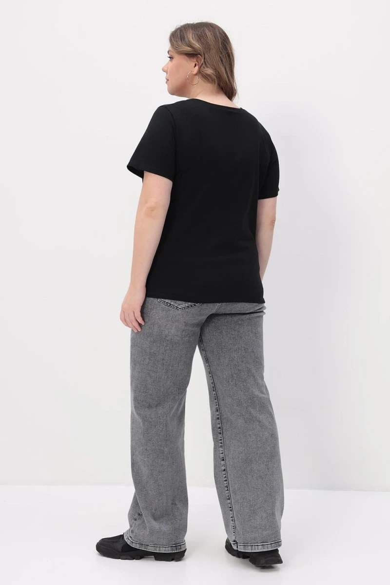 Джинсы трубы женские (серый)