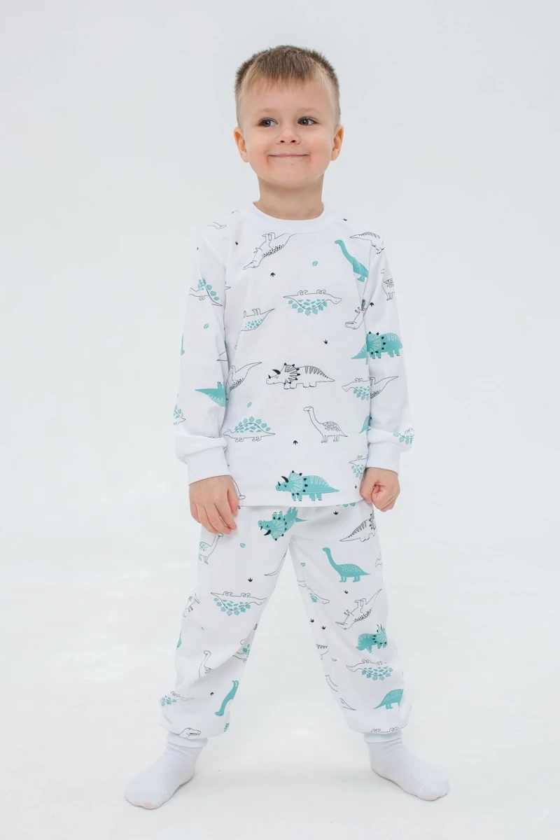 Пижама с брюками 10117 (белый/бирюза)