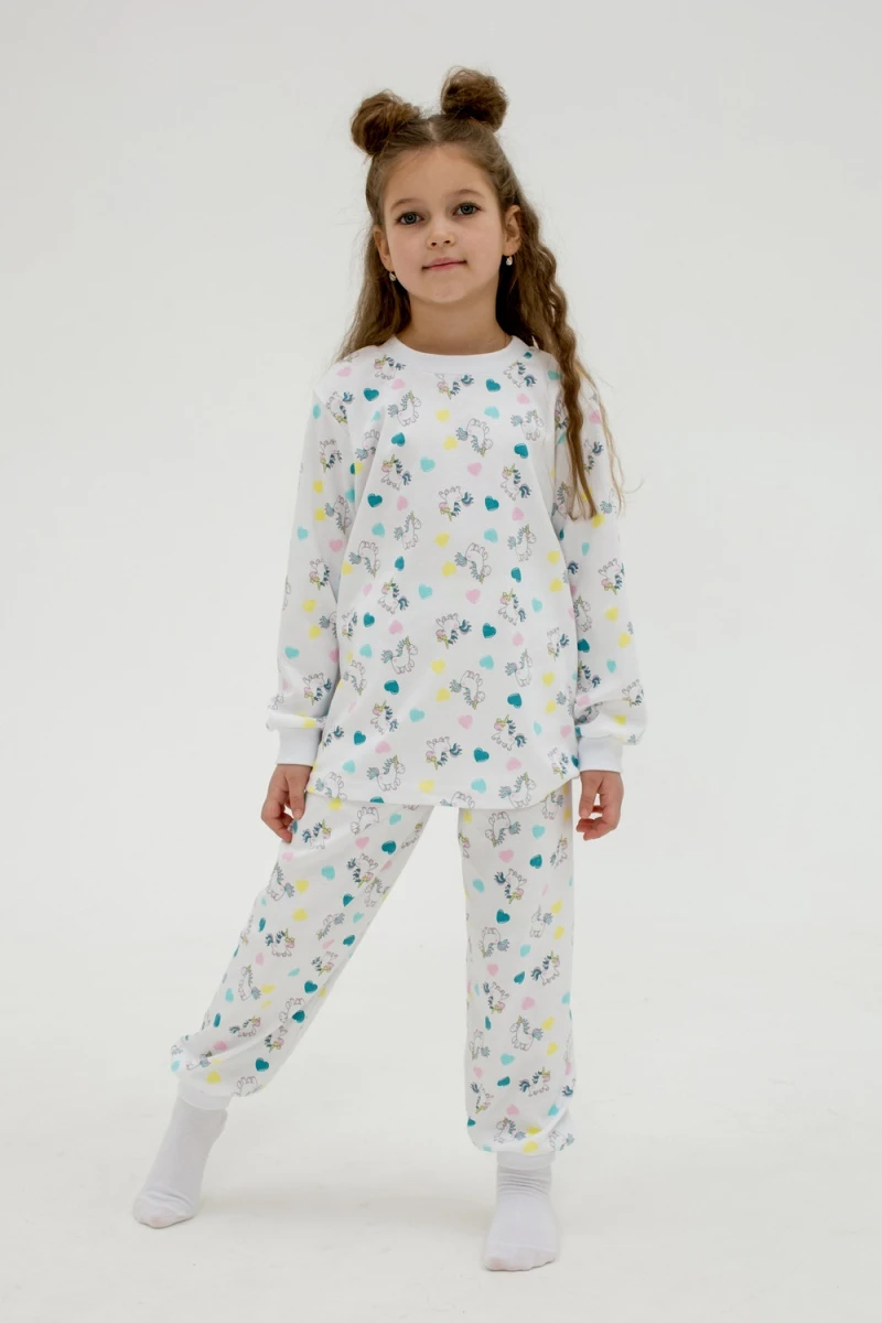 Пижама с брюками 10117 (белый/розовый)