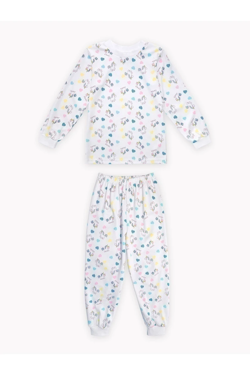 Пижама с брюками 10117 (белый/розовый)