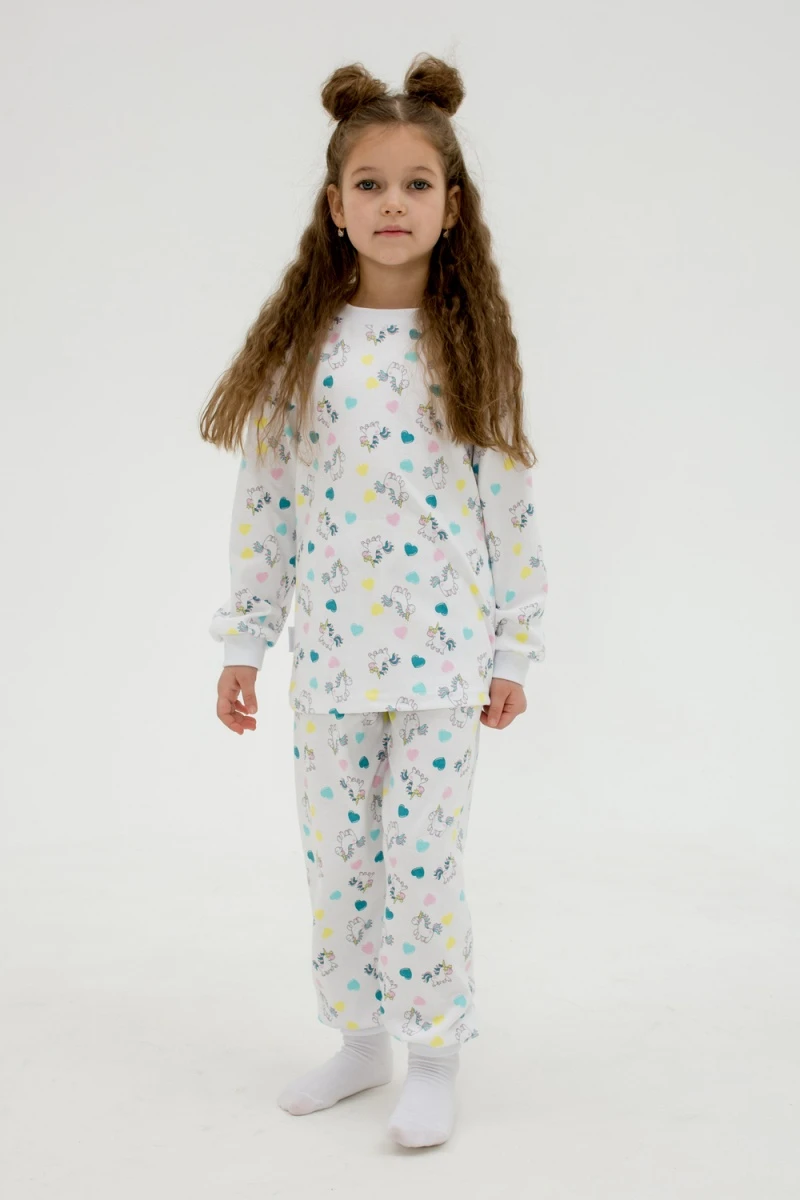 Пижама с брюками 10117 (белый/розовый)