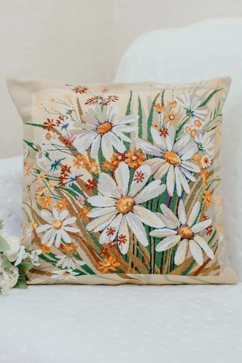 Наволочка декоративная 50х50 Ромашка (желтый)