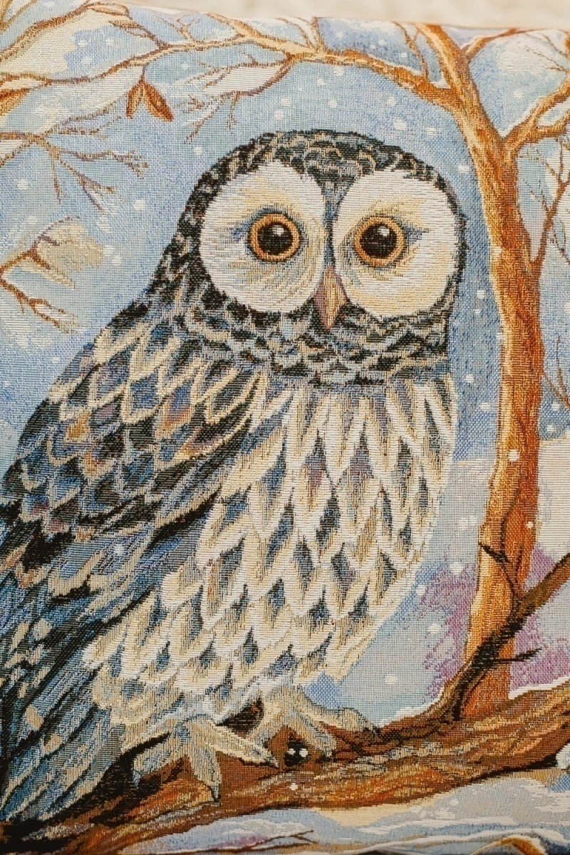 Наволочка декоративная 50х50 Сова (голубой)