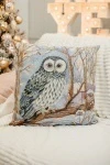 Наволочка декоративная 50х50 Сова (голубой)