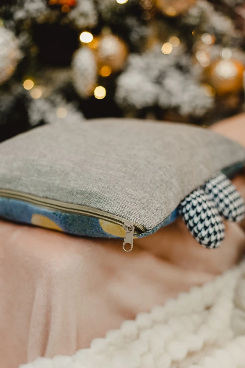 Наволочка декоративная 32х32 Зайчик Ты мне нравишься (синий)