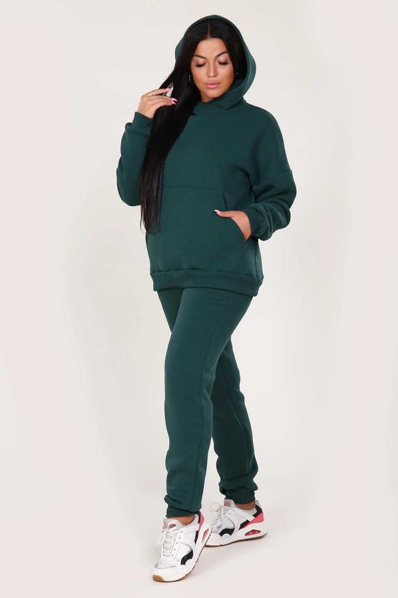Костюм с начесом стиль oversize - XXI - 399 - изумрудный