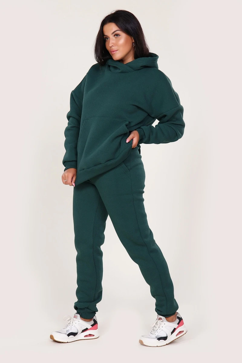 Костюм с начесом стиль oversize - XXI - 399 - изумрудный