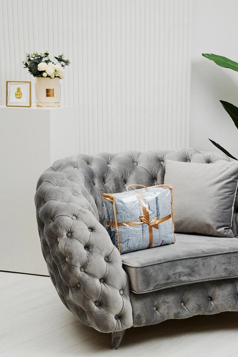 Плед велсофт 1P-179 ЗВЕЗДЫ (серый)