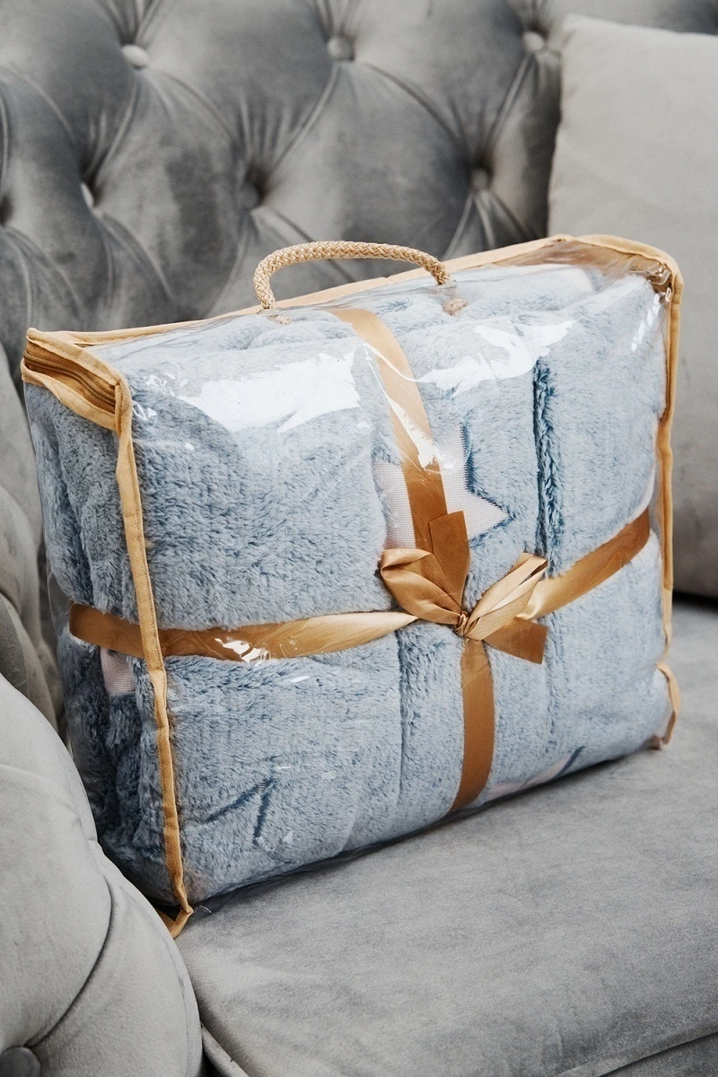 Плед велсофт 1P-179 ЗВЕЗДЫ (серый)