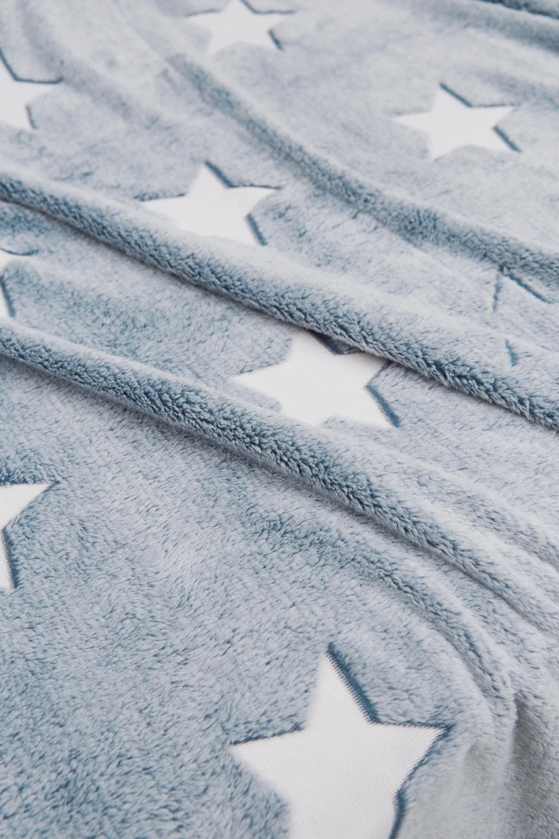 Плед велсофт 1P-179 ЗВЕЗДЫ (серый)