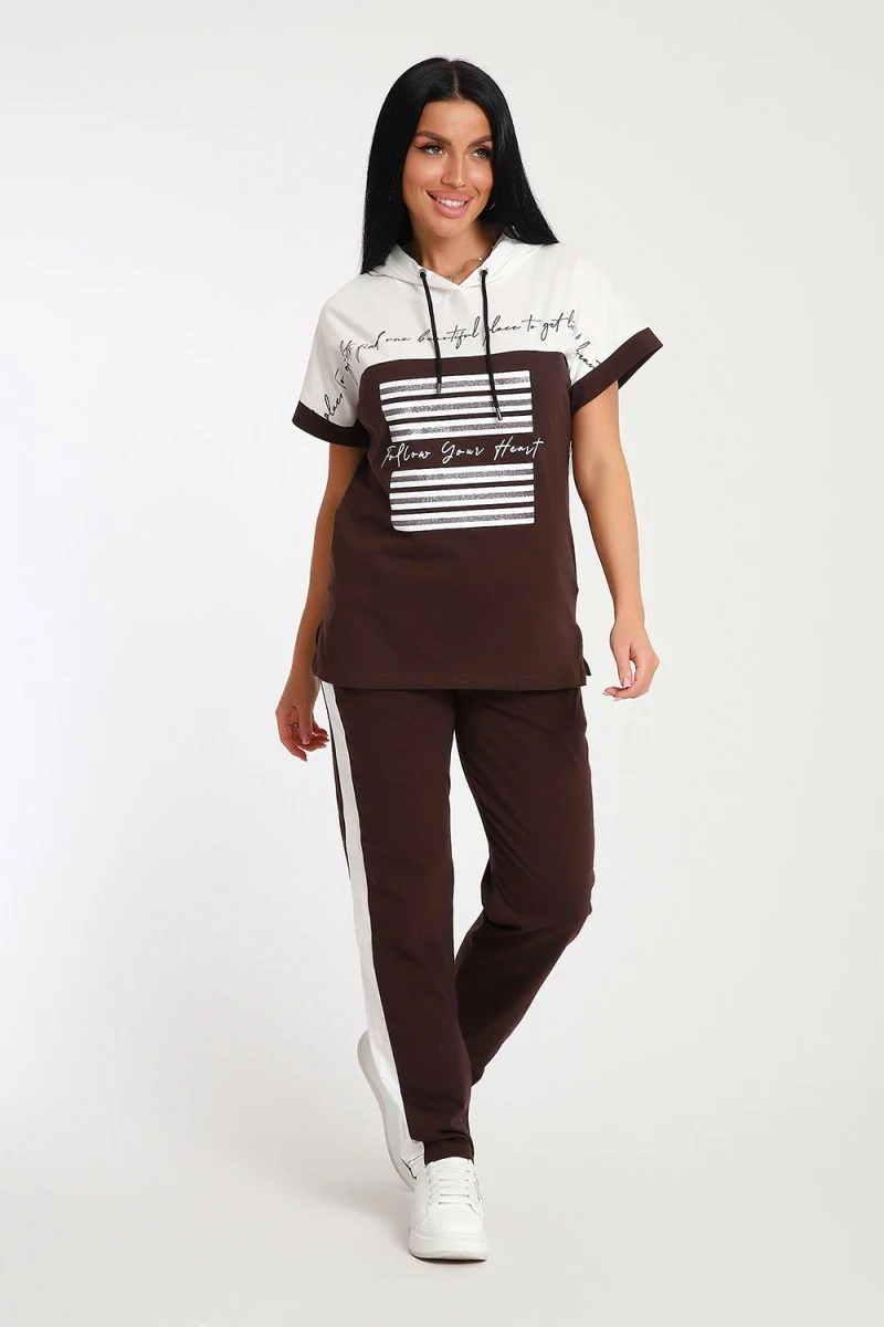 Костюм с брюками 65078 (коричневый)