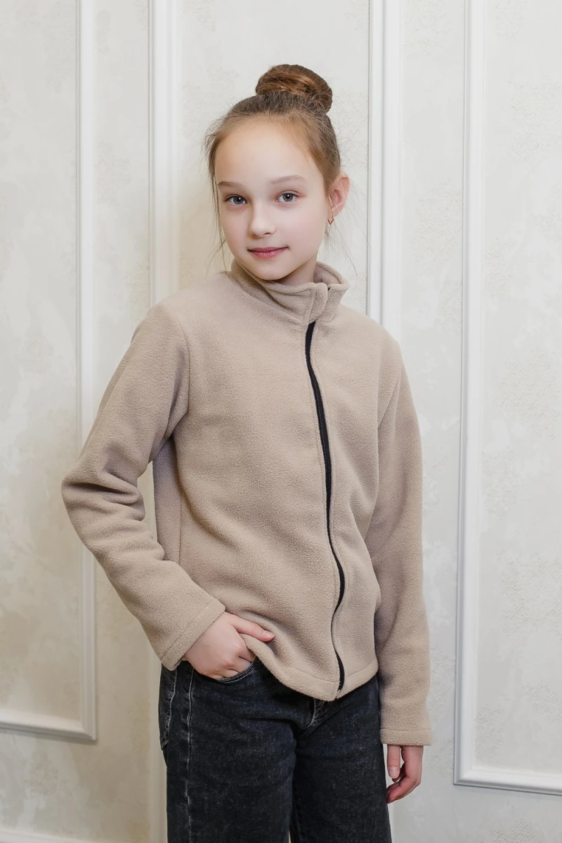 Детская толстовка 34512 на флисе (бежевый)