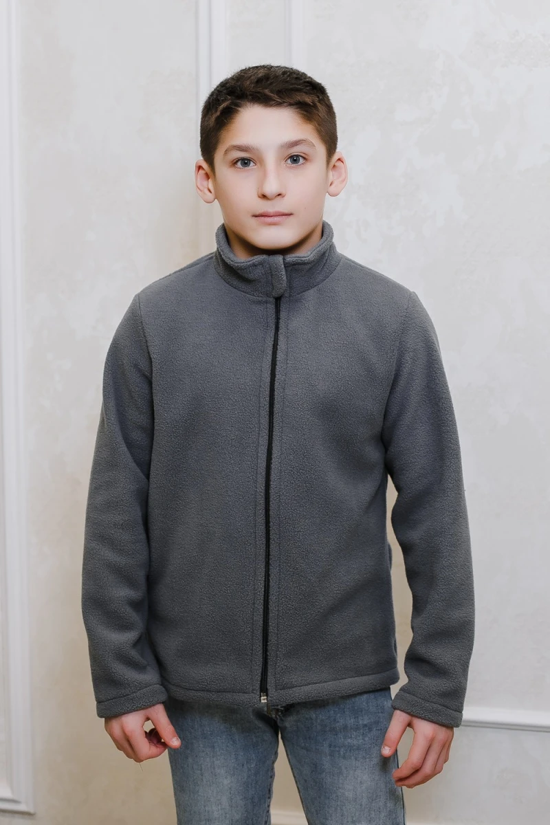 Детская толстовка 34512 на флисе (серый)