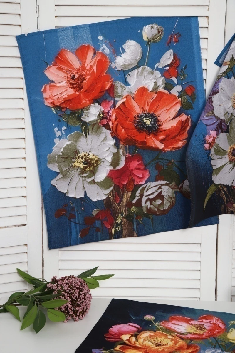 Полотенце 32590 Подарочная упаковка (разноцветные цветы)